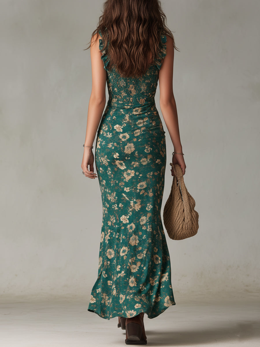 Nadia | Vestito boho lungo con spacco