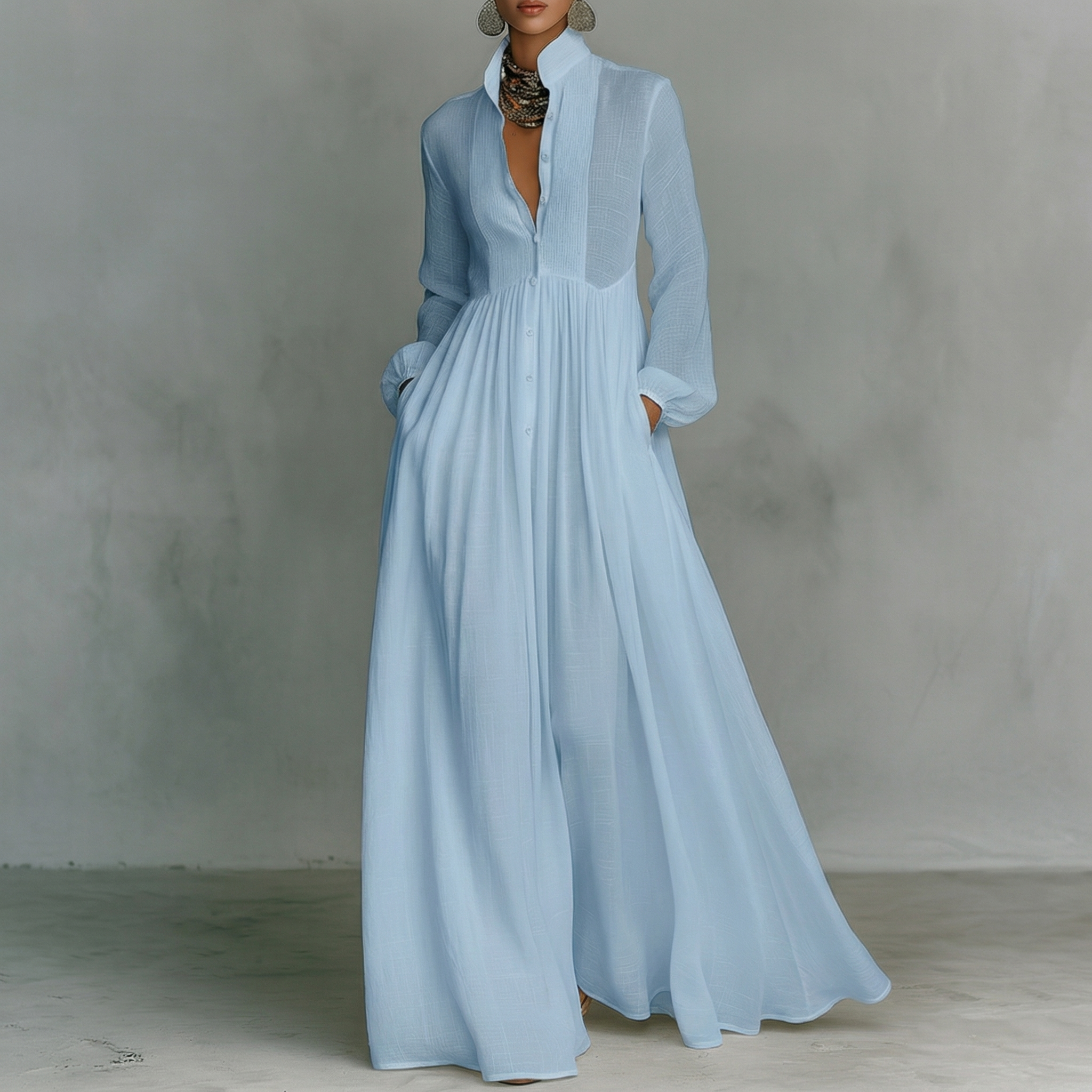 Camilla | Abito maxi in lino e cotone