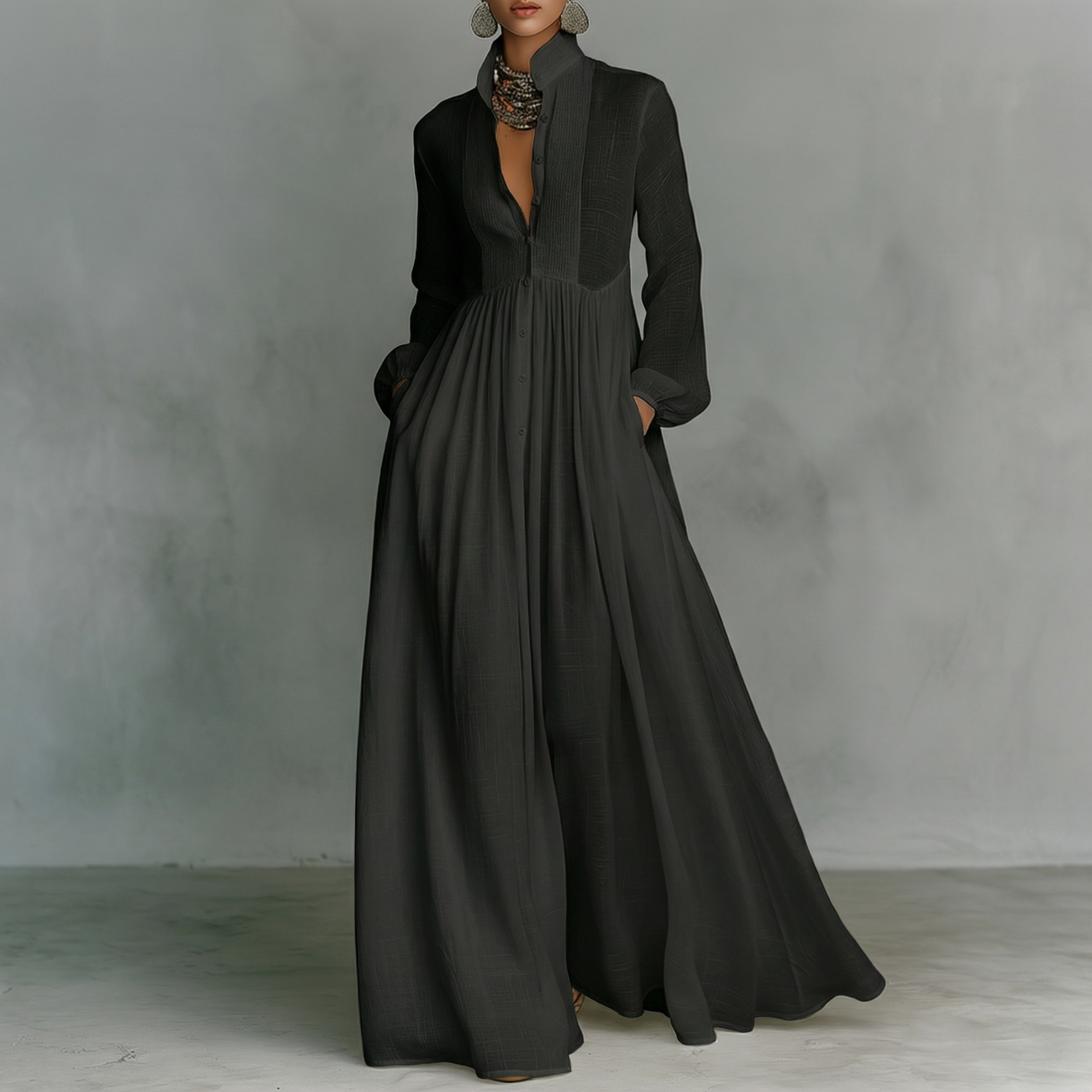 Camilla | Abito maxi in lino e cotone